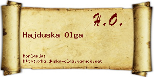 Hajduska Olga névjegykártya